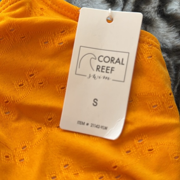 NWT! Coral Reef Swim Bora Top in Mango Ruffled Women's Swim top size small - Picture 8 of 11